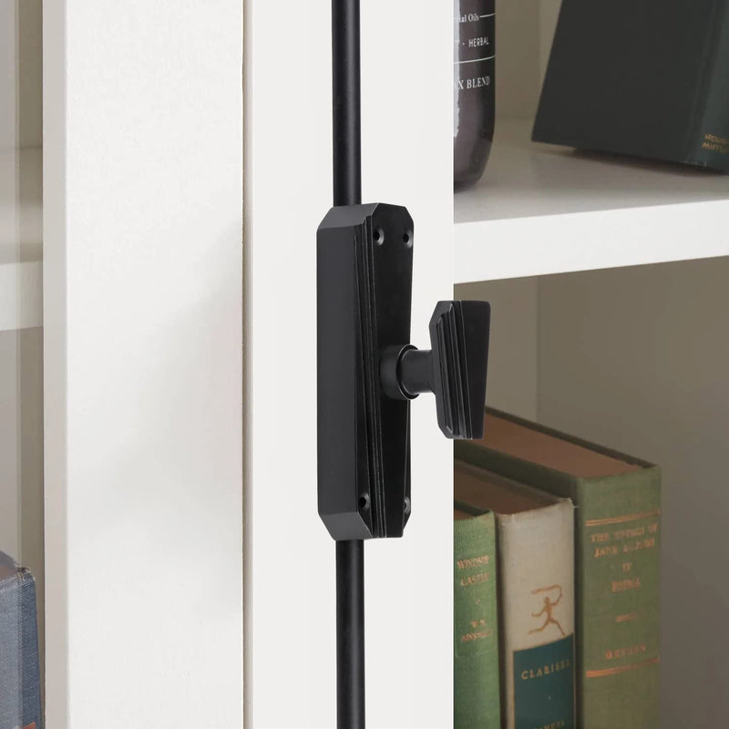 A29 Hardware 2 Feet Classic Style Iron Cremone Bolt for Cabinets, Black Powder Coat Finish Octagon BPC