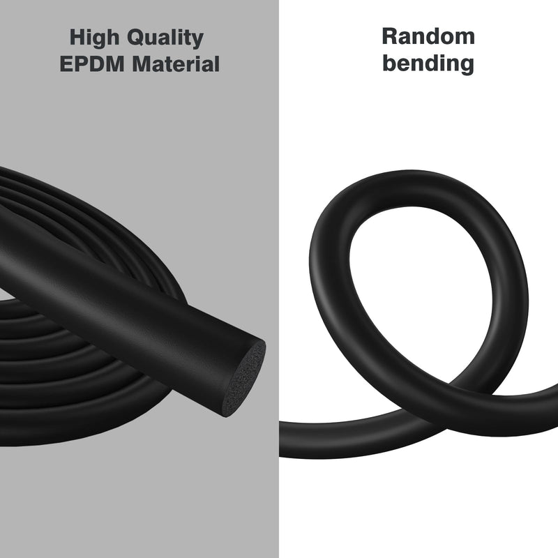 DGSL Backer Rod, Concrete Crack Filling EPDM Rubber Backer Rod for Joints and Gaps, Driveway and Wall Cracks (16.4 Feet Length) (Black, 1/4" Diameter x 16.4' Length) Black