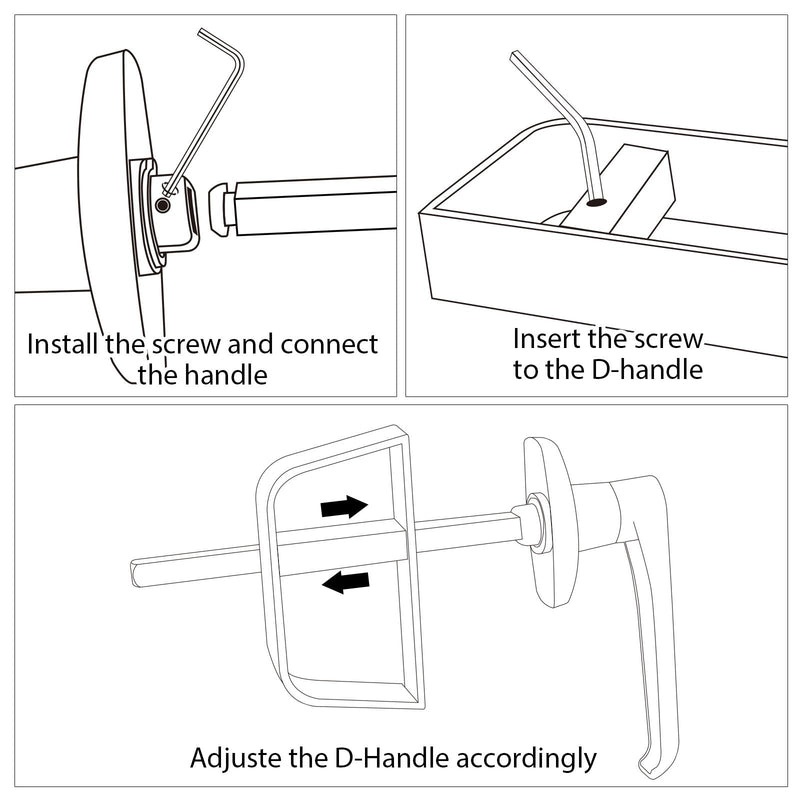 Shed Door Latch L-Handle Lock Kit with 5 Keys,BTEOBFY 7-1/2" Stem Storage Barn Shed Door Hardware Lock Set for Playhouses, Chicken Coops,Camper (Black)