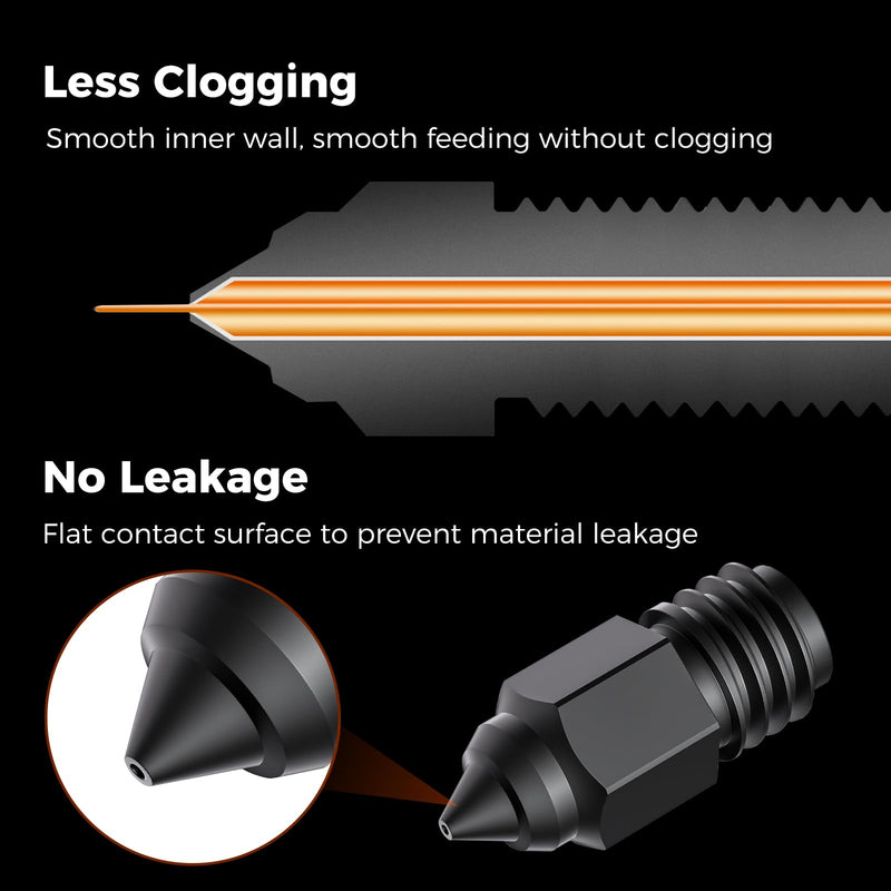 Creality Ender 5 Max Nozzles, Upgrade 3D Printer Hardened Steel Hotend Nozzle, High-end Nozzles Kit, Official Heating Block Nozzle, Less Clogging, High Hardness Wear-Resistant (0.4 0.6 0.8mm 8PCS) Hardened Steel-8PCS
