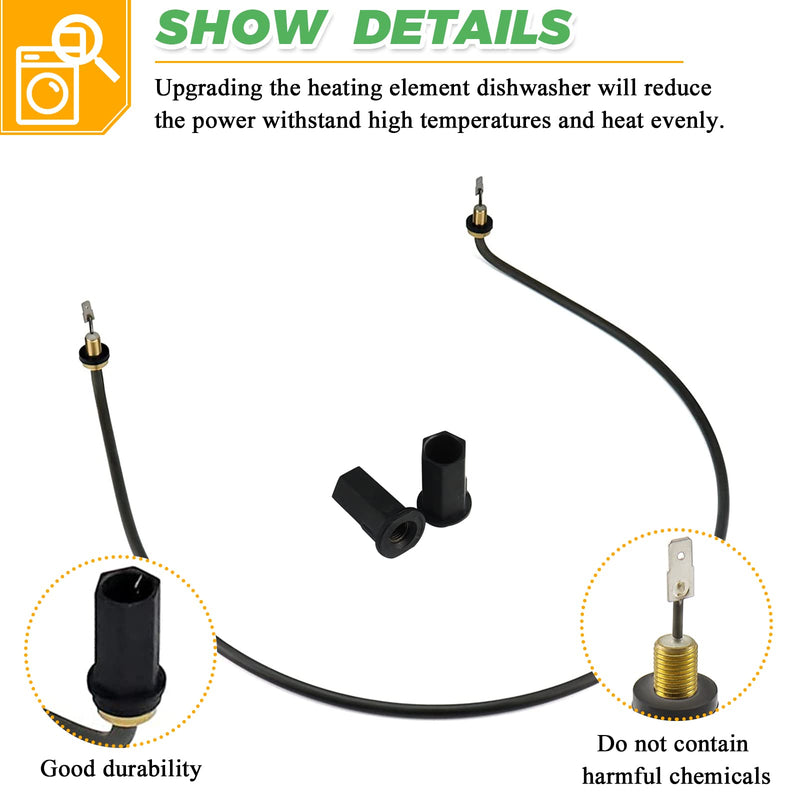 W10518394 PS8260087 Dishwasher Heating Element by Techecook - Fit for Whirlpool Kenmore Amana Maytag Dishwasher - Replaces W10134009 W10441445 AP5690151 8194250 8563007 W10518394VP