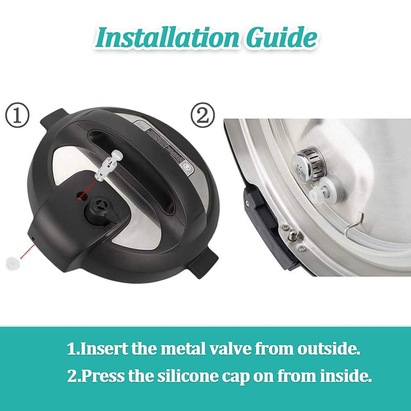 2 Pack Float Valve for Instant Pot with 8 Silicone Caps for Instant Pot Duo 3, 5, 6 QT, Duo Plus 3, 6 QT, Ultra 3, 6, 8 QT Replacement Float Valve by ZYLONE 2 Float Valves 8 Silicone Caps