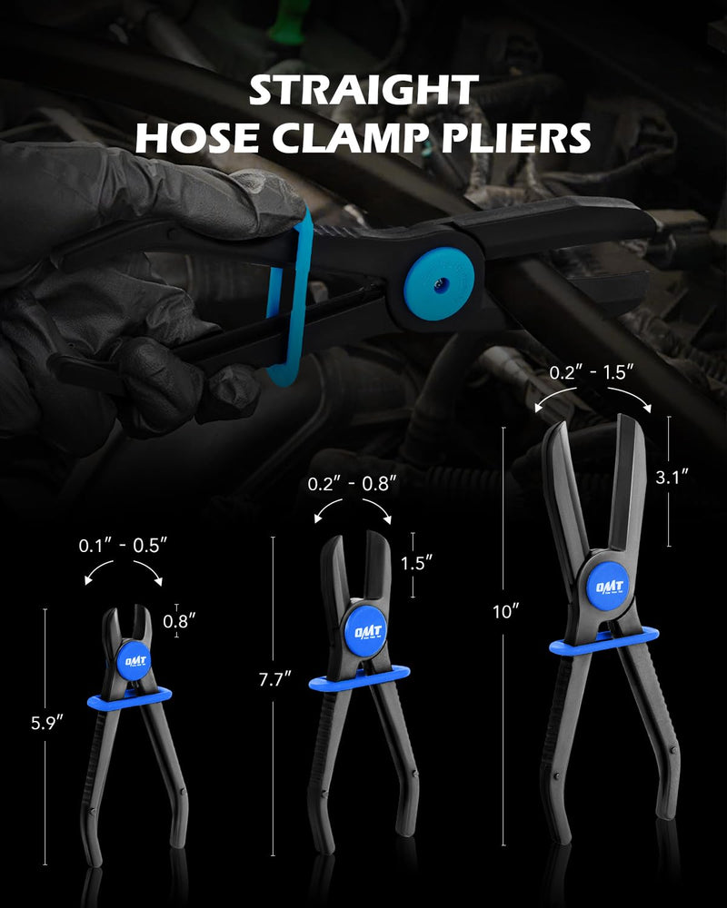 Orion Motor Tech Hose Pinch Off Pliers, 6 Piece Long Reach Hose Pinch Off Pliers Set for Flexible Hoses Brake Fuel Coolant Hoses Maintenance, Hose Pinch Pliers with Straight and 90° Pliers Straight and Angled