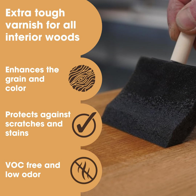 Furniture Clinic Wood Varnish |Polyurethane Waterproof Coating | Water Based Clear Coat | Wood Sealer for Indoor & Outdoor Furniture (Matte, 8.5oz / 250ml) Matte 250ml / 8.5 Oz