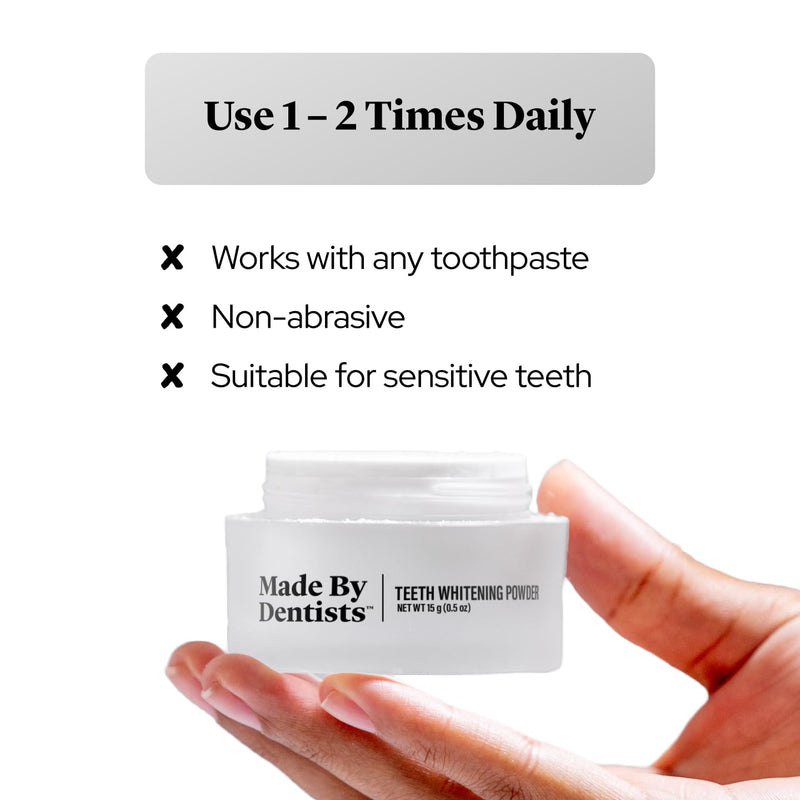 Teeth Whitening Powder - Remineralizing Tooth Powder with Advanced Whitening Formula with Pap, Hydroxyapatite, and Diamond Powder - Non-Abrasive Teeth Stain Remover for Instant Results