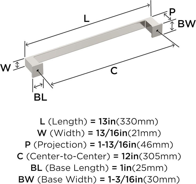Amerock 12" Appoint Polished Nickel Appliance Pull