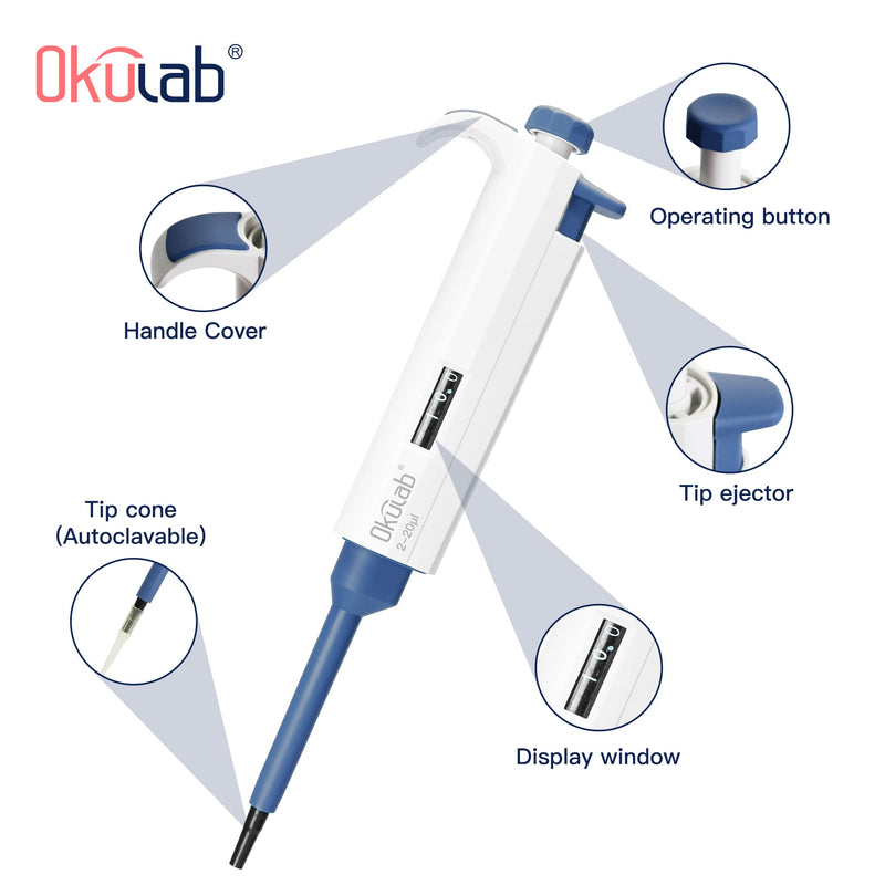 Single-Channel Micropipette, 50-200μl, Manual Adjustable Mechanical Pipette, High-Accurate, Variable Volume, Autoclavable, TPMP201A1
