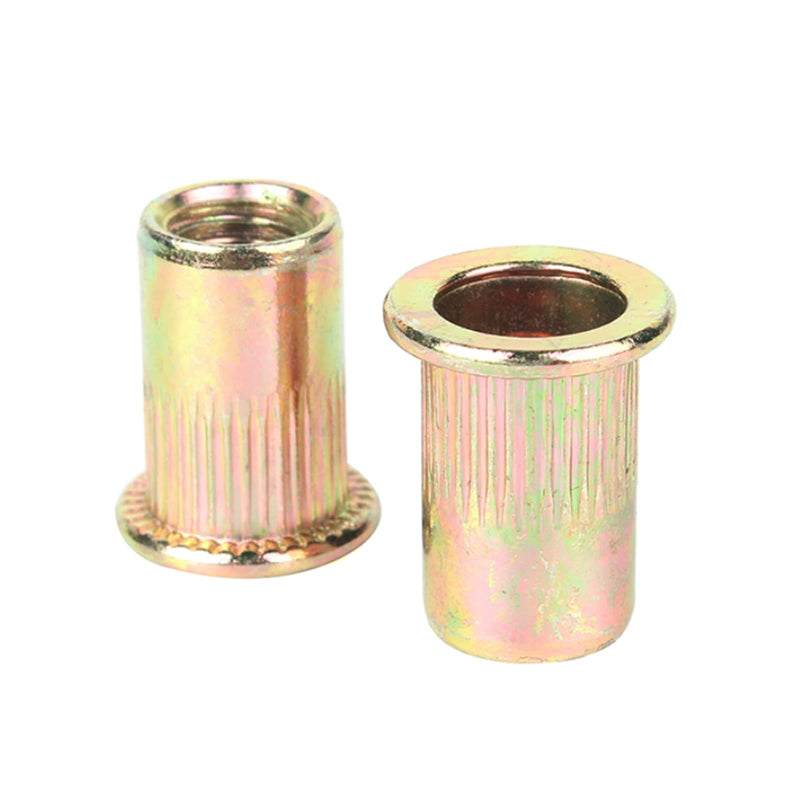 1/2"-13 Rivet Nuts Zinc Plated Carbon Steel Threaded Insert Nut Nutsert Rivnuts, 10Pcs 1/2"-13 Yellow