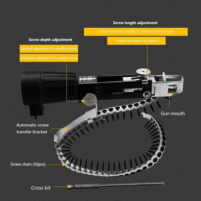 Valentine's Day Carnival Chain Screw Gun Adapter,Automatic Screw Spike Chain Drill Screw Chain Adapter for Electric Drill Attachment