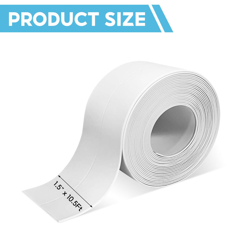 Caulk Tape, 1 Roll White Caulk Tape Waterproof Self Adhesive, Toilet Bathroom Caulking Tape for Kitchen, Countertop, Bathroom, Sink, Shower, Bathtub, Toilet Edge Protector Minimalism - NewNest Australia