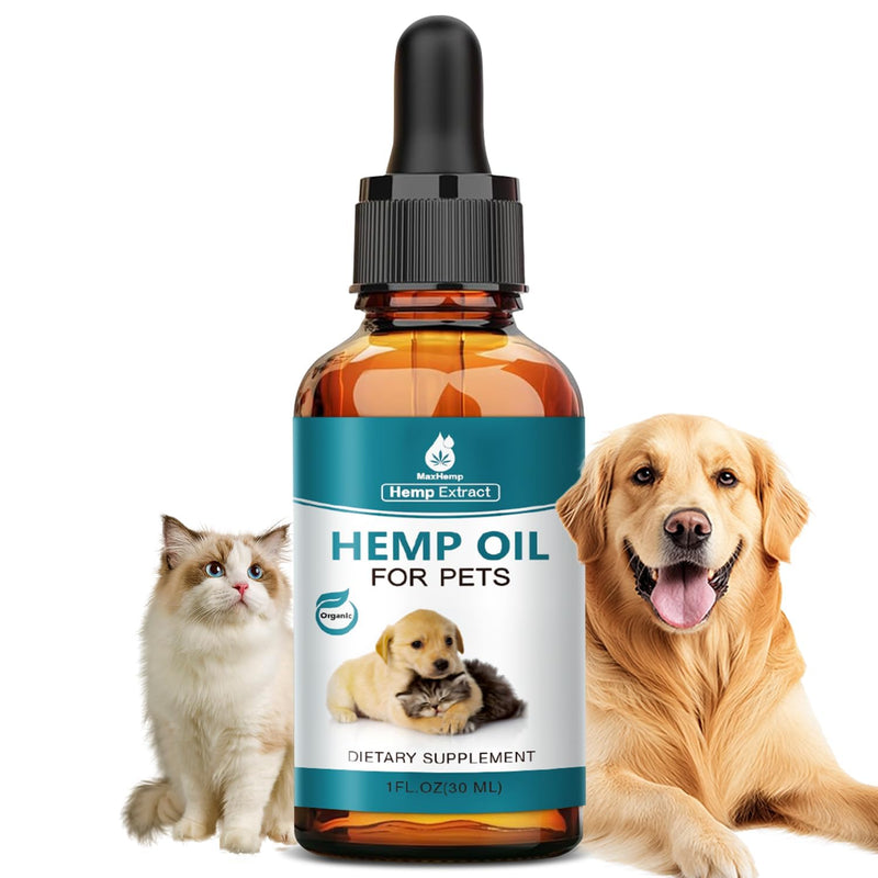 1 Packs Pet Неmр Oil for Dogs and Cats- Anxiеty, Stress Pain Holistic Inflammation Relief - for Joint Hip Аrthritis, Calming Oil Drop, Organic Pets Treats 1-Pack