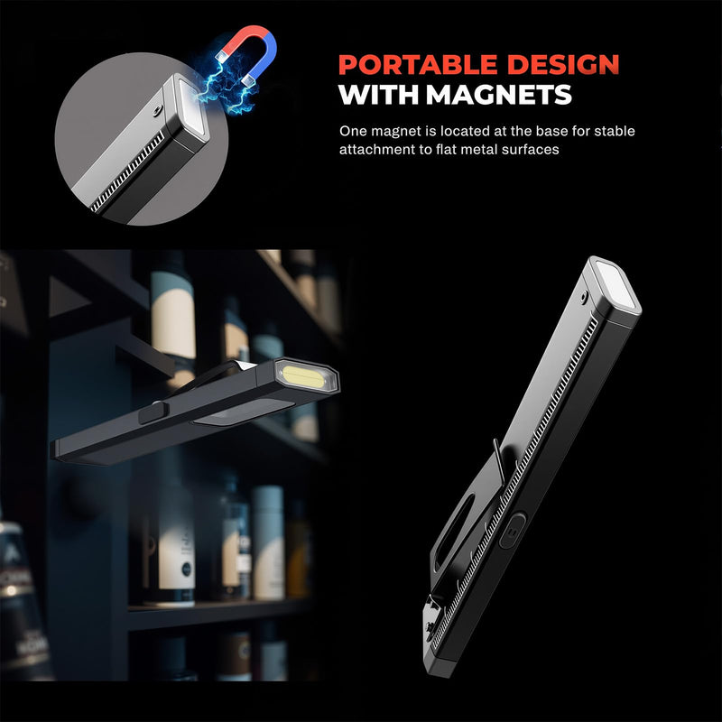 Pocket Flashlight, Compact Multi-Modes EDC Flashlights, USB-C Rechargeable, IPX4, Dual Material with Magnetic Base, Hat & Clothes Clip, Red/Blue Strobe(4) 4