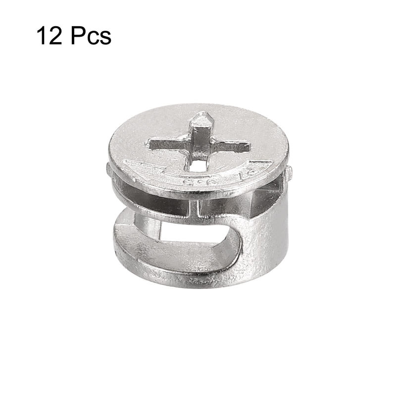 uxcell Cam Lock Nut for Furniture, 12pcs 14.6x9.5mm Joint Connector Locking Nuts Furniture Connecting Cam Fittings 12