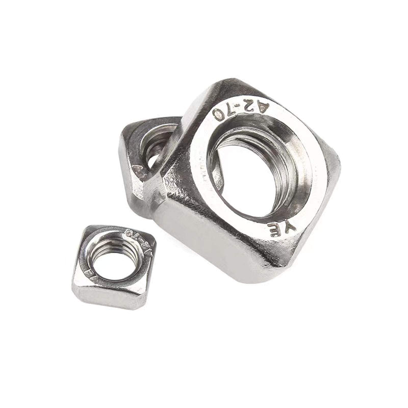 M6-1.0 Square Nuts, 304 Stainless Steel Metric Coarse Thread Assortment Kit (100 Pcs) M6-1.0（100 Pcs）