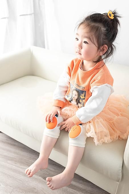YIN OON Kneepad, Baby Crawling, Baby Knee Pad, Knee Pads, Anti-Slip, Breathable, Sweat Absorbent, Quick Drying, Anti-Abrasion, Leg Warmer, Walking Study, Carrot + Pineapple - NewNest Australia