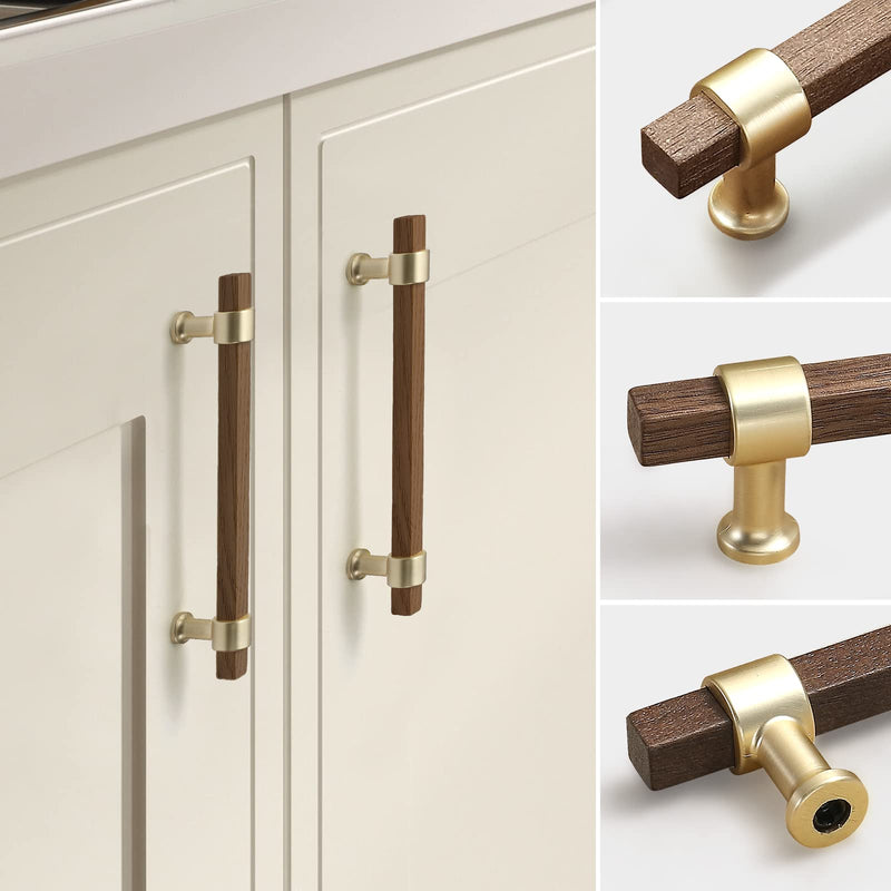 （4 Pack 3-3/4 Inch Hole Center Rovere Wooden Drawer Pulls Beech Wood Drawer Handles Wood Hardware for Cabinets Dressers Wood Cabinet knobs Wooden knobs for cabinets and Drawers 4 Log-96mm