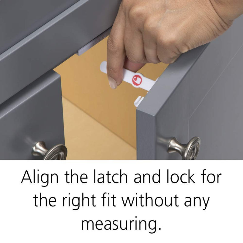 Safety 1st Adhesive Cabinet 8 Piece Latch, White 8 Count (Pack of 1)