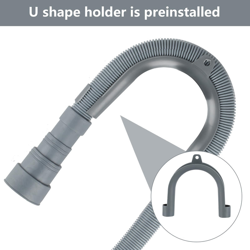 2 M/6.56 ft Washing Machine Drain Hose Extension,Universal Dishwasher Drain Hose Extension Kit,Flexible Hose for for Washer Dishwasher Dehumidifier Drain Hose, with 2 Hose Clamps,1U Hose Holder