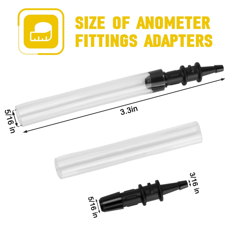 RMA316 Manometer Tube Adapter from 3/16" to 5/16" - Fit for Fieldpiece Manometer Compatible with Inlet and Outlet Valves on Various Models of Gas Appliances - 2 Pack