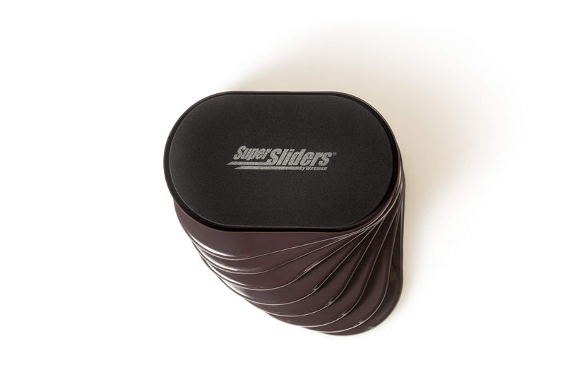 Super Sliders 5 3/4" x 9 1/2" Oval Reusable Furniture Sliders for Carpet - Effortless Moving and Surface Protection, Brown (4 Pack) 4 Count (Pack of 1) Movers