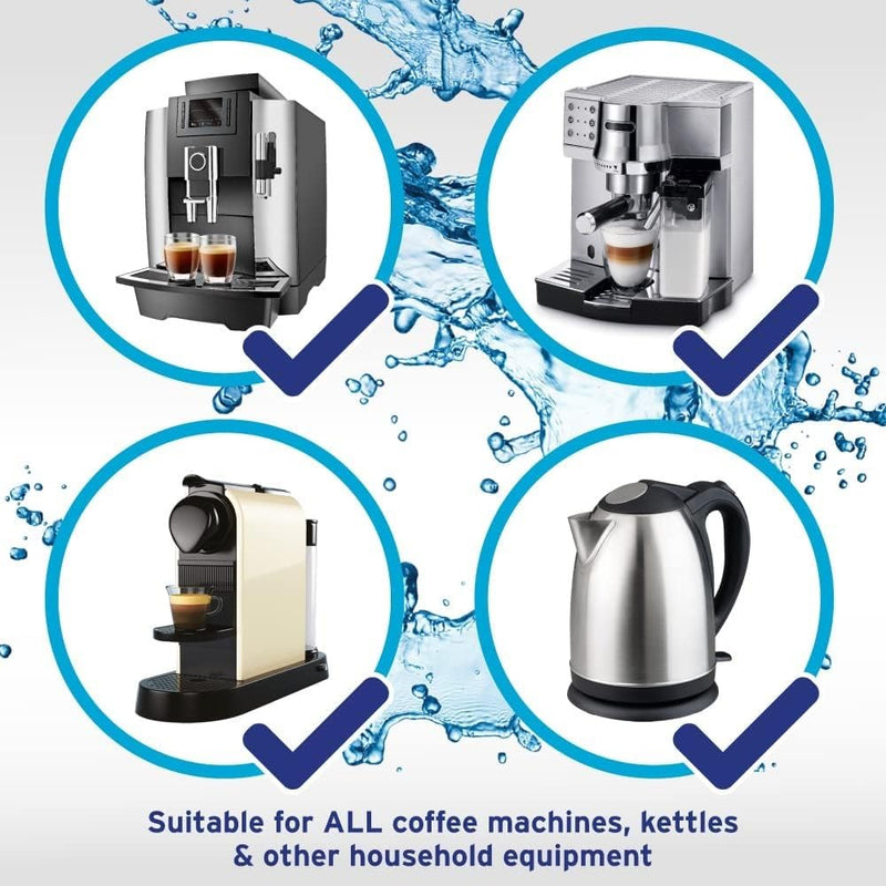 Universal Coffee Machine Descaling Solution. Coffee Machine Descaler Liquid 4 Uses. Descaler Kit. Part of your Barista Accessories Set. Compatible with Nespresso, Phillips, Lavazza, Verismo and More!
