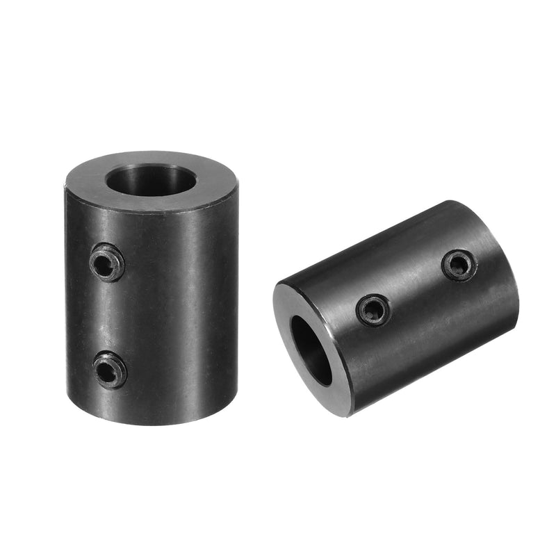 uxcell Shaft Coupling 3/4" Bore, 1-1/2" OD, 2" Length, Black Oxide Plated Steel Rigid Coupling, Motor Wheel Coupler, (2 Set Screws)