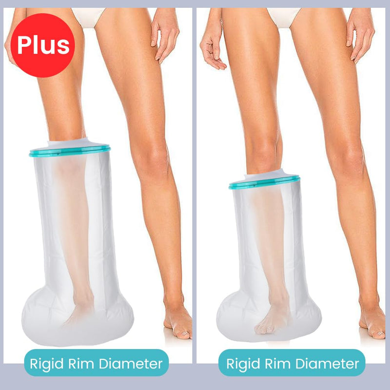Cast Covers for Shower Leg, Waterproof Cast Cover for Showering, Cast Protector for Shower Leg Adult, Shower Boots for Foot after Surgery, Knee, Ankle, Foot (Diameter - 7.9") Rigid Rim Diameter - 7.9"