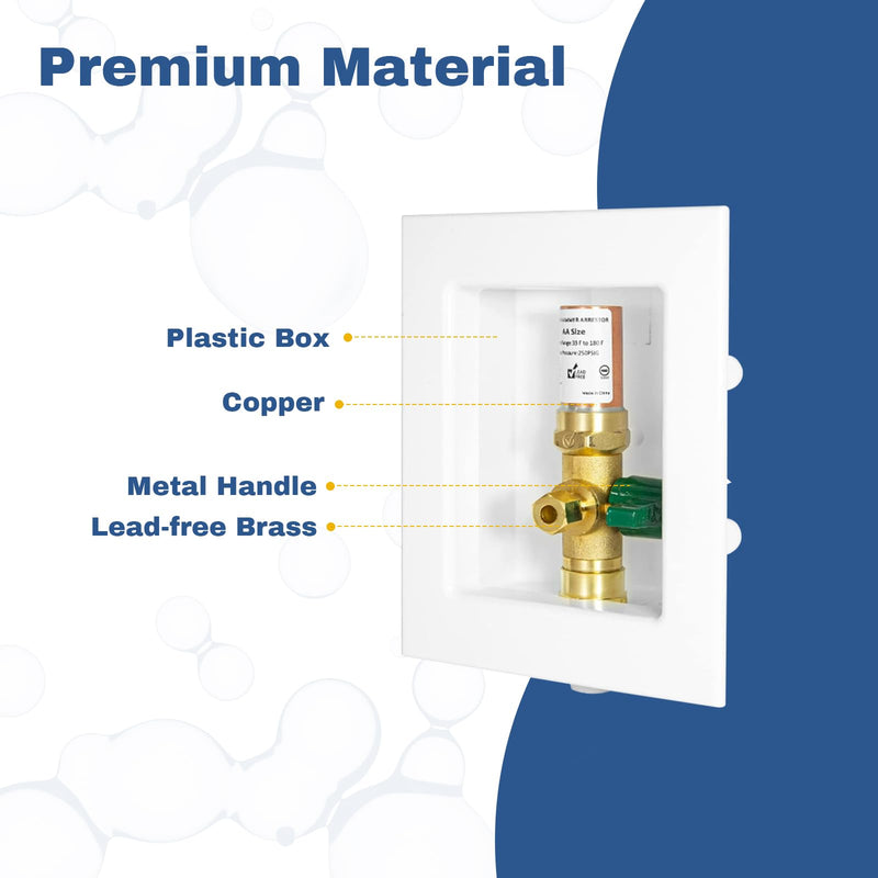 1PCS GUOFIS Icemaker Outlet Box,1/2" CPVC Inlet Connect(IM009-1) 1 CPVC/Copper