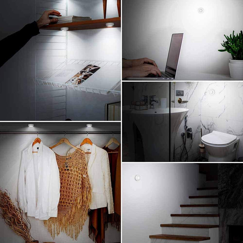 Tap Light Push Lights, 7 Pack Small Under Cabinet Touch Puck Lights Battery Operated Powered Stick On Light for Closet Counter Kitchen RV Indoor Outdoor