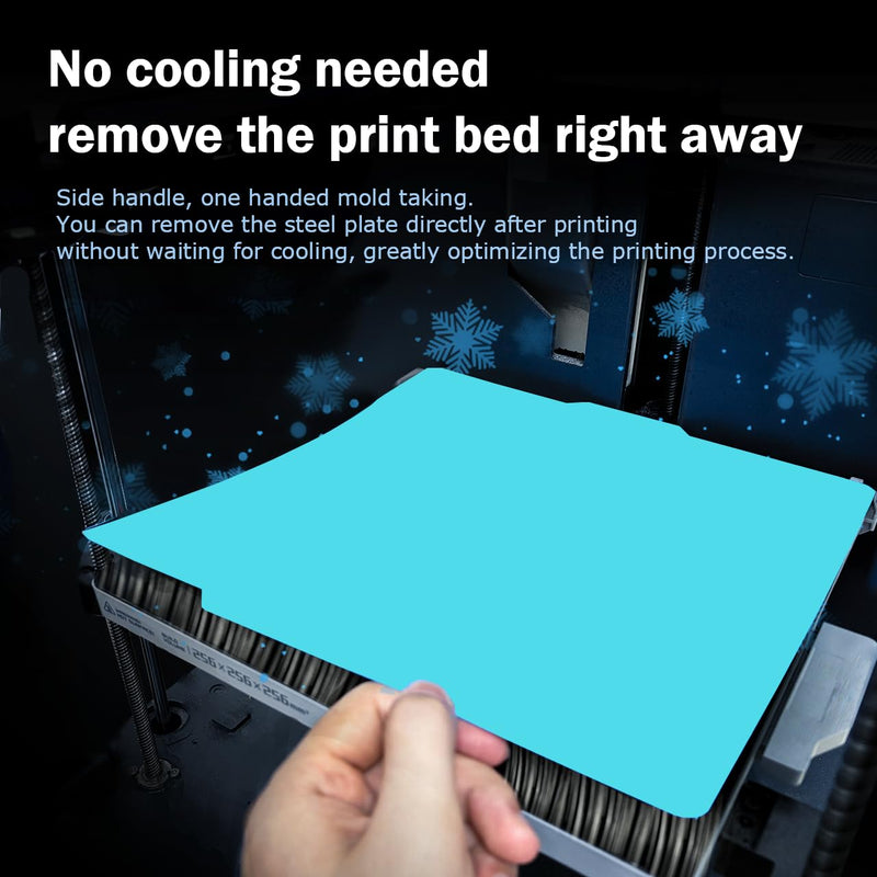 Cold Build Plate 235mm*235mm for Adventurer 5M Pro/5X/Ender 3 V3 SE/3 V2/3 S1 Pro/3 V2 Neo/3 Pro/Ender 5 Pro/Kobra 2 Pro/Neptune 3 Pro/4，Light Blue，Room Temperature Printing Cold Plate K1-235*235mm