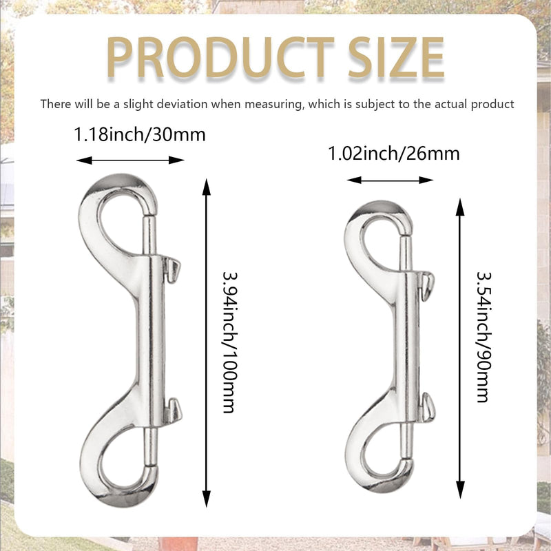 8 PCS Double Ended Bolt Snaps Hook Trigger Chain Metal Clips Key Holder for Linking Key Chain Dog Leash Collar Pet Sling Feed Buckets Zinc Alloy Silver