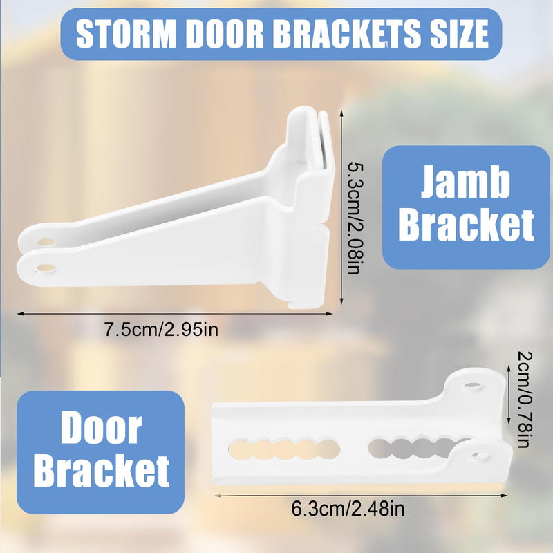 Storm Door Closer Bracket，Repair Jamb Bracket Compatible with Andersen，Durable Screen Door Closer Replacement Parts Kits with Emco/Larson/Pella, Protecting Doors from Damage from Strong Winds (White)