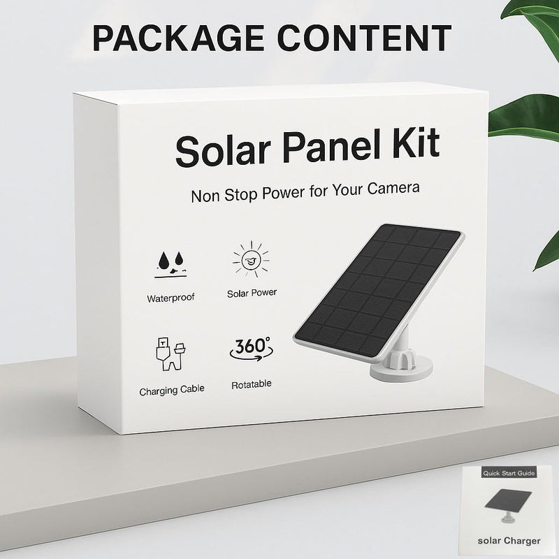 Solar Panel for Simplisafe Outdoor Camera Series 2 Wireless and Wired, IP65 Waterproof, 360° Adjustable Panel, Easy Setup, Keeps Camera Charged All Day — No Need to Replace Batteries Frequently