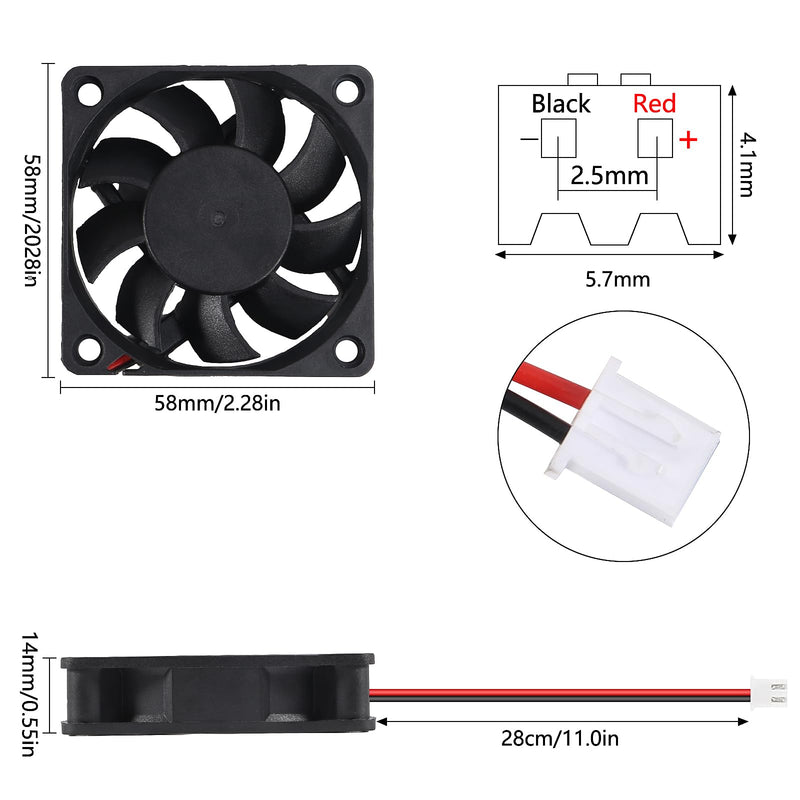 4PCS 60mm Fan 24V DC 0.10A 6015 Brushless Cooling Fan 2pin 60x60x15mm Computer CPU Heat Sink Cooling Cooler Fan 6015 24V