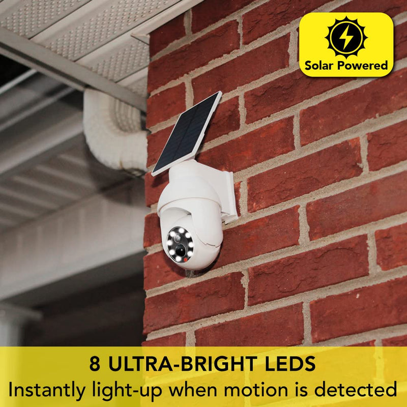 Ontel Handy Brite Security 360 LED Light, 360-Degree Fake Security Camera with 8 Super-Bright LED Lights, Weather-Resistant Motion Sensor Light for Home Security, Solar-Powered Outdoor Light