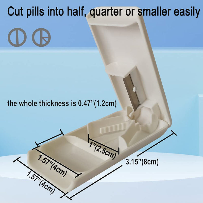 CoaGu Pill Crusher and Pulverizer - 2 Pack Pill Boxes and Cutter - Labor-Saving Grinder for Efficiently Crushing Multiple Tablets into Fine Powder 2pcs Pill Cases