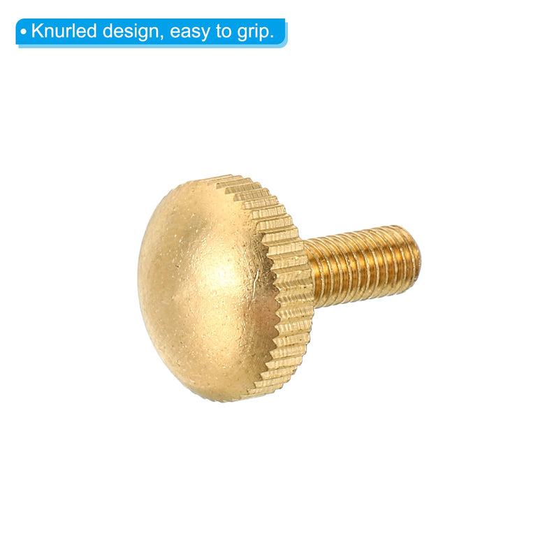 PATIKIL M5x15mm Knurled Thumb Screws, 5 Pack Flat Tip Brass Bolts Grip Knobs Fasteners with Straight Shoulders for Lighting Furniture Electronic Mechanical