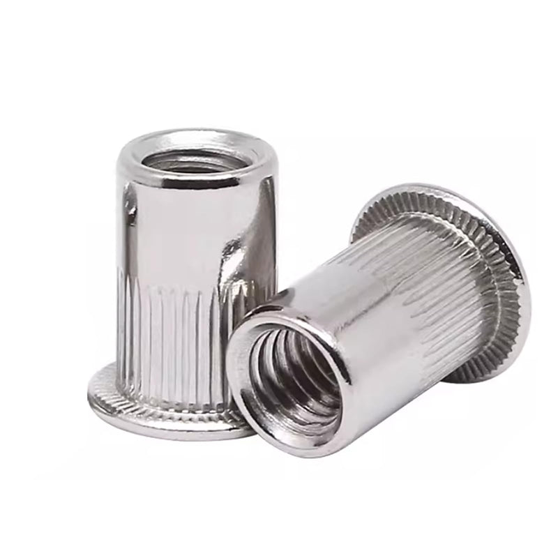 M5 Stainless Rivet Nuts, 304 Stainless Steel Threaded Insert Nut Nutsert Rivnuts, 100Pcs M5 Silver