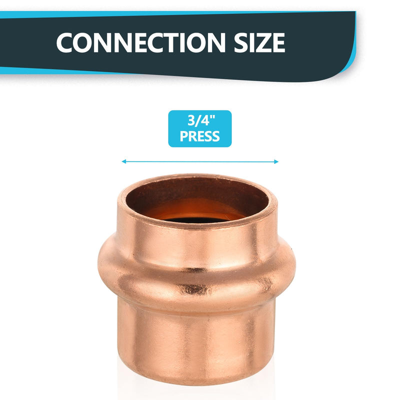 10Pack Seelink 3/4" Copper Press End Cap(Plug)(PRESS011-10) 10 0.75 Inch