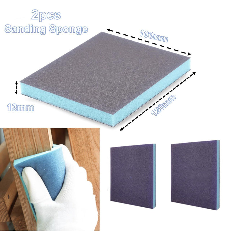 120pcs Sand Paper 3 Inch Sanding Disc Grit 60-10000 Wet Dry Sandpaper with 1/4" Shank Backer Plate and Sanding Sponge and Soft Foam Buffering Pad Drill Sanding Attachment