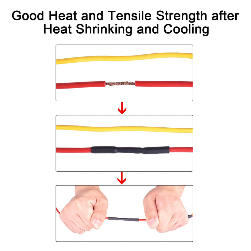 XHF UL 1/2 Inch 10Ft 3:1 Waterproof Heat Shrink Tubing Roll Marine Grade Adhesive Lined Heat Shrink Tube, Insulation Sealing Oil-Proof Wear-Resistant Black (12.7mm(1/2"))-10ft