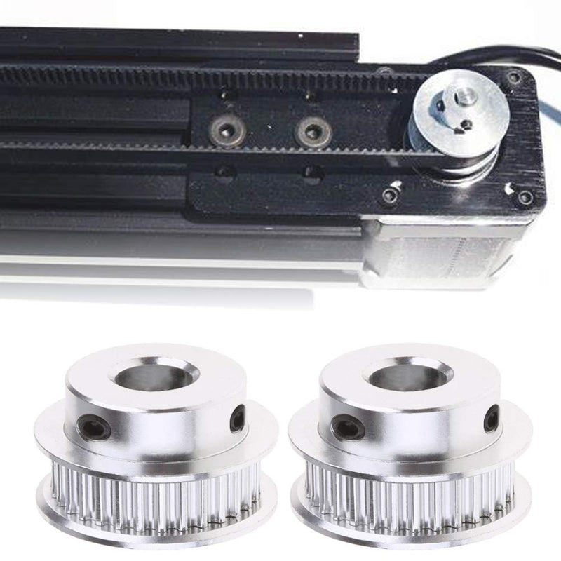2PCS GT2 Timing Belt Pulley Synchronous Wheel Aluminum Alloy Timing Pulley 3D Printer Parts for 6mm Width Timing Belt (40 Teeth Bore 8mm) 40 Teeth Bore 8mm 2