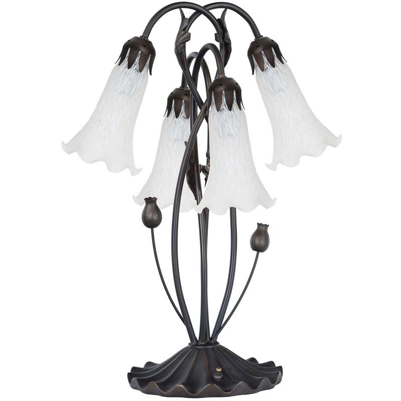 Bieye LS10 Lily Flower Blown Glass Lampshade (White, Opening I.D. 1.26" x O.D. 1.5") Opening I.D. 1.26" x O.D. 1.5" White