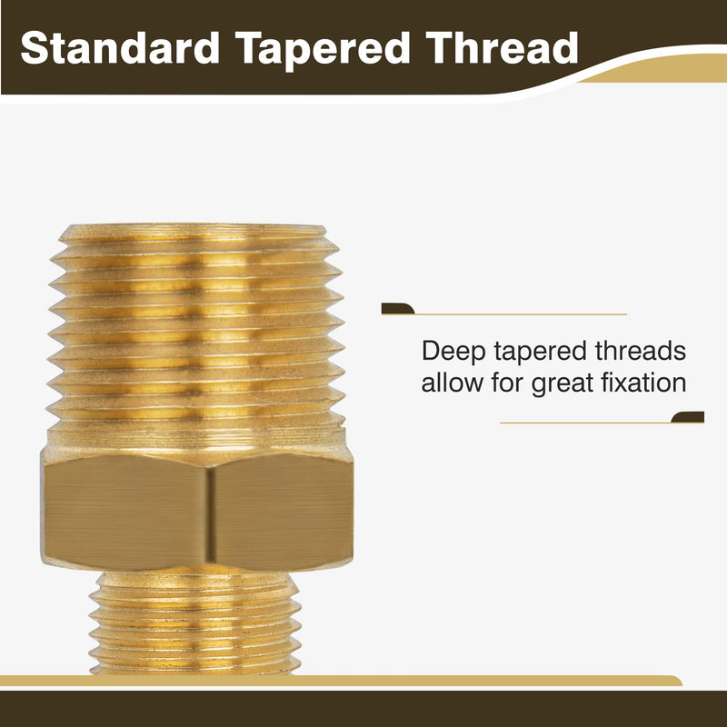 3/8" Flare x 1/2" NPT Male Brass Tube Fitting for Propane, LP and Natural Gas, Fuel, Half-Union (1-Pack) 3/8" Flare x 1/2" MNPT