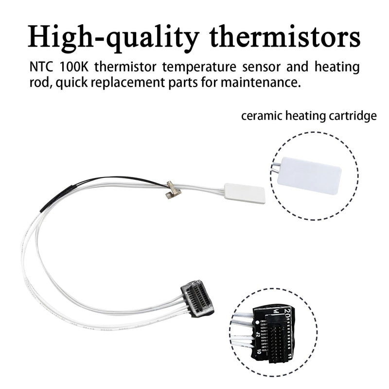 HzdaDeve Upgraded A1 Mini/A1 Heating Assembly Kit Ceramic Block Heat Insulation Heating Component Hotend with Heater Cartridge Thermistor Sensor Heat-Insulating Base Clip for Bambu Lab A1 Series
