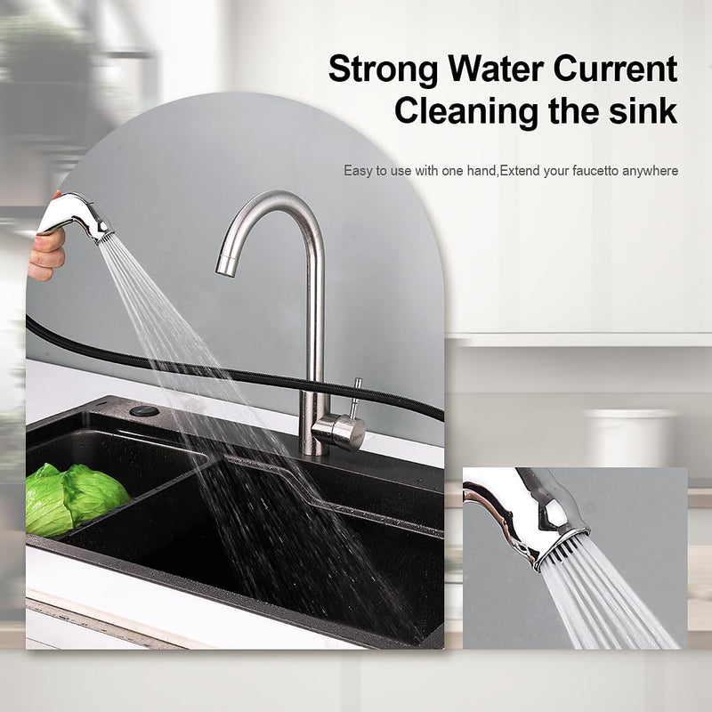 Kitchen Replacement Side Sprayer Compatible with Moen Universal Chrome Sink Hose Attachment for Faucet, Use with Kitchen Sink Faucets Parts, 179108