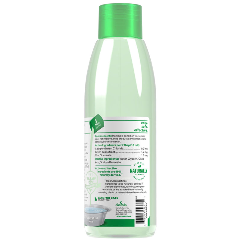 TropiClean Fresh Breath Water Additive for Dogs | Dog Breath Freshener & Teeth Cleaning Solution | No Toothpaste or Toothbrush Required | 8 oz Dog Water Additive 8 Ounce (Pack of 1)