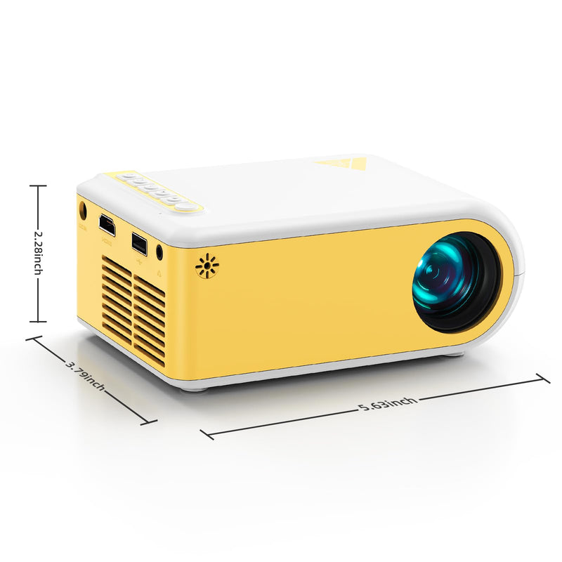 KSAN Mini Projector, Projector with WiFi and Bluetooth, 1080P Support Movie Projector with Built-in Speaker, Compatible with Smartphone, HDMI, USB, AV, Fire Stick, PS5 for Home, Bedroom, Outdoor Use 240ANSI