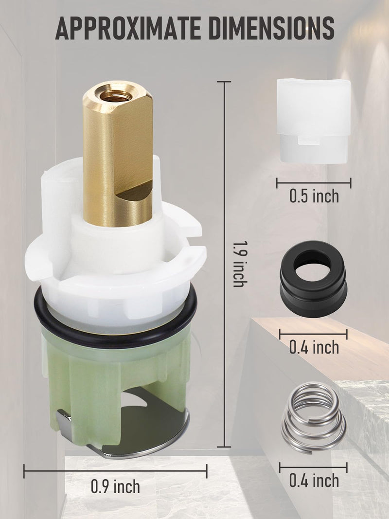 RP25513 Faucet Repair Kit – Compatible with Delta 3-Hole, 2-Handle Series, Includes RP24096 Cartridge, RP4993 Seat & Spring, RP24097 1/4 Turn Stop (2-Pack)