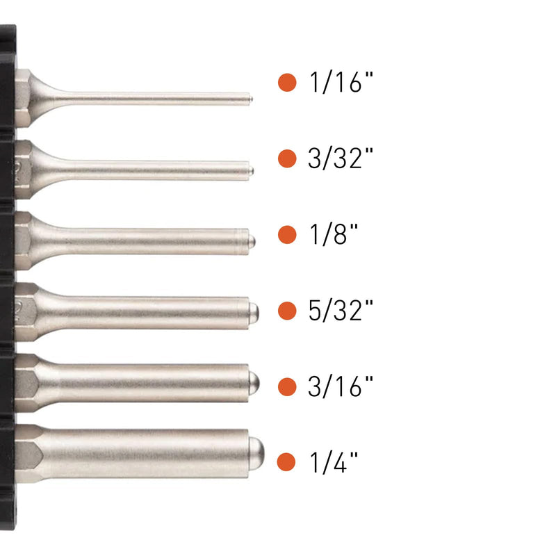 Fix It Sticks Roll Pin Punch Set - FISRS6P | Durable Versatile Gunsmithing Solid 6 Punches with Pilot Point | Sizes - 1/16", 3/32", 1/8", 5/32", 3/16", & 1/4"
